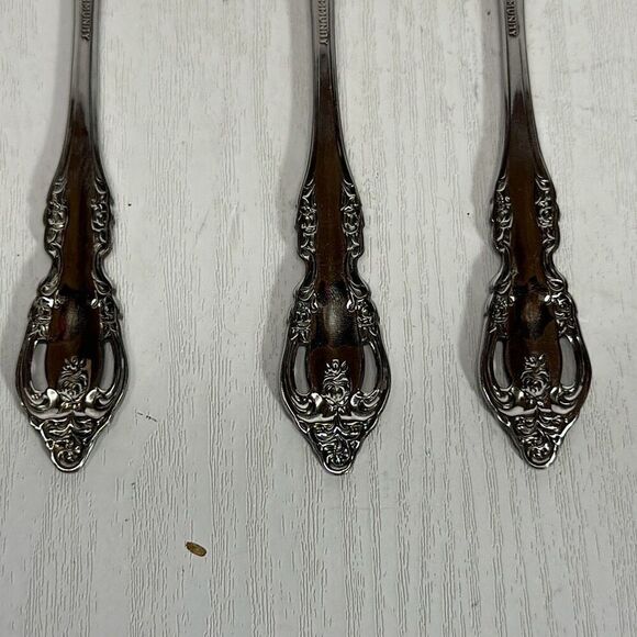 Oneida Community BRAHMS Stainless Steel 3 Salad Forks Silverware Flatware - Picture 5 of 6